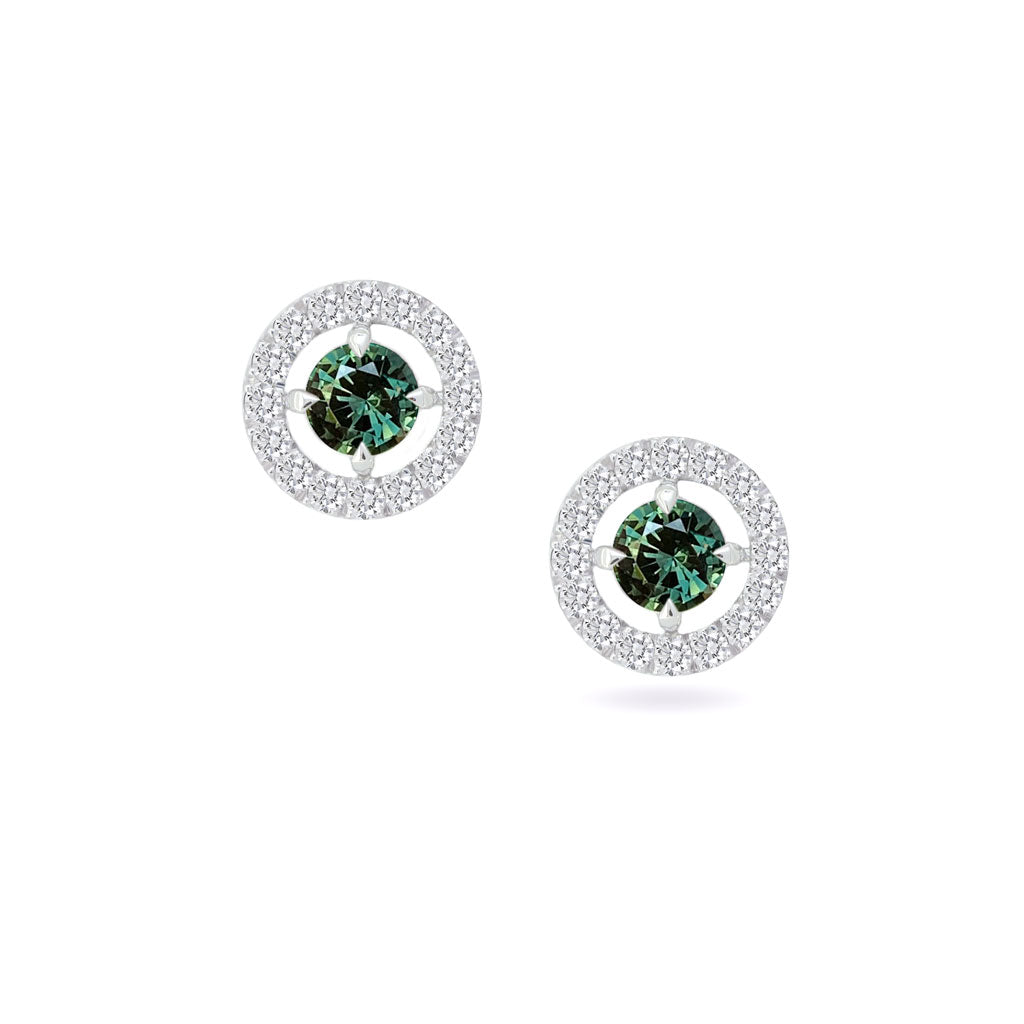 Nova-teal-sapphire-diamond-halo-stud-earrings-Lizunova-Fine-Jewels-Sydney-NSW-Australia