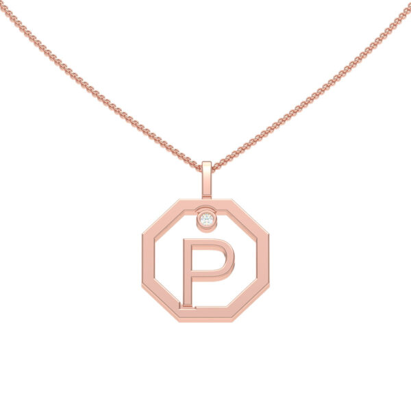 Personalised-Initial-P-diamond-rose-gold-pendant-by-Sydney-jewellers-Lizunova