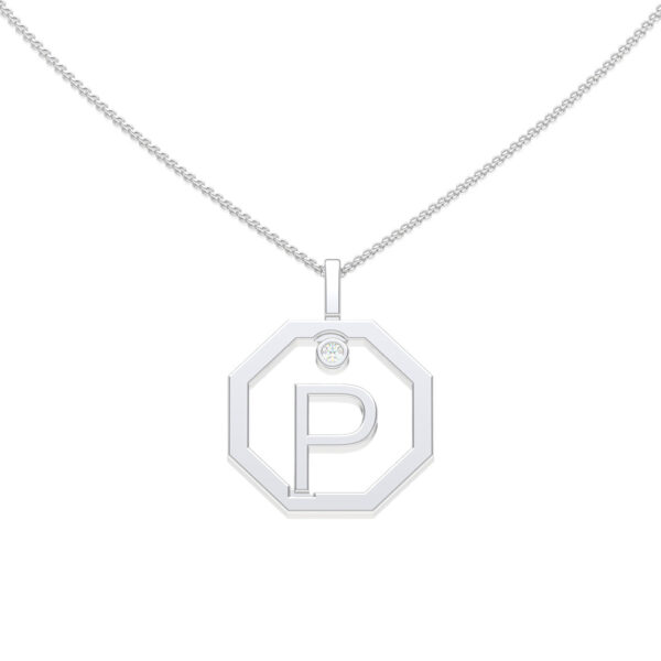 Personalised-Initial-P-diamond-white-gold-pendant-by-Sydney-jewellers-Lizunova