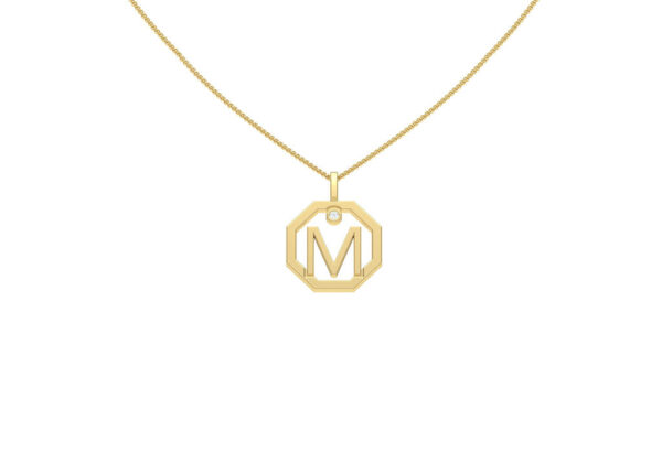 Personalised-Initial-M-diamond-yellow-gold-pendant-Lizunova-Fine-Jewels-Sydney-NSW-Australia