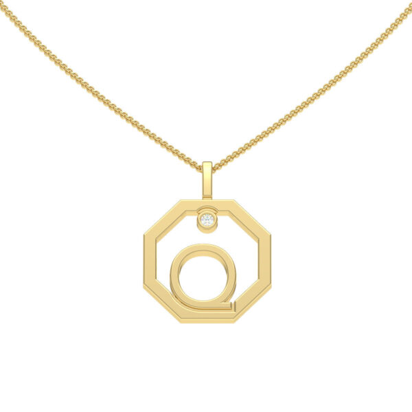 Personalised-Initial-Q-diamond-yellow-gold-pendant-Lizunova-Fine-Jewels-Sydney-NSW-Australia