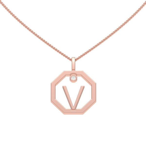 Personalised-Initial-V-diamond-rose-gold-pendant-Lizunova-Fine-Jewels-Sydney-NSW-Australia