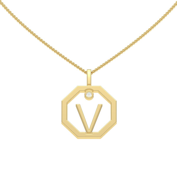 Personalised-Initial-V-diamond-yellow-gold-pendant-Lizunova-Fine-Jewels-Sydney-NSW-Australia