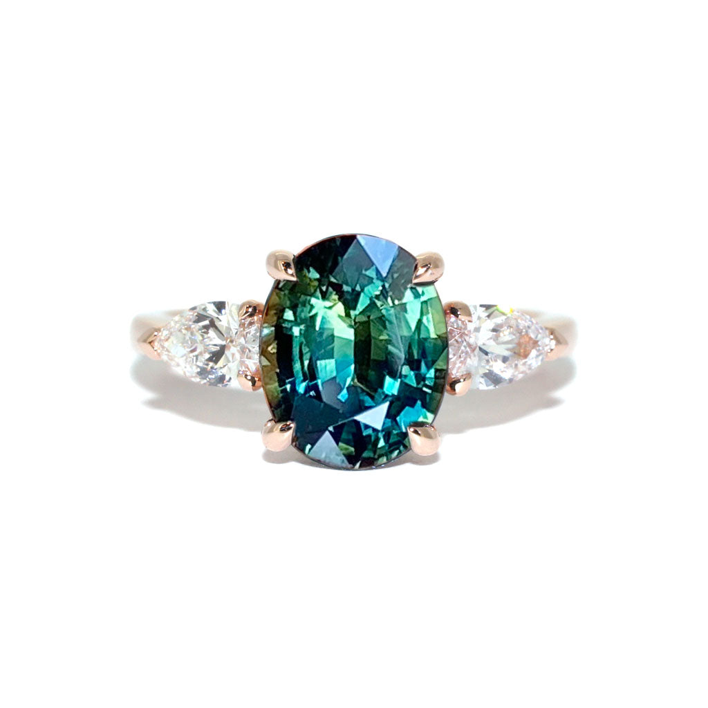 Sofia-Bespoke-oval-parti-sapphire-diamond-rose-gold-engagement-ring-Lizunova-Fine-Jewels-Sydney-NSW-Australia
