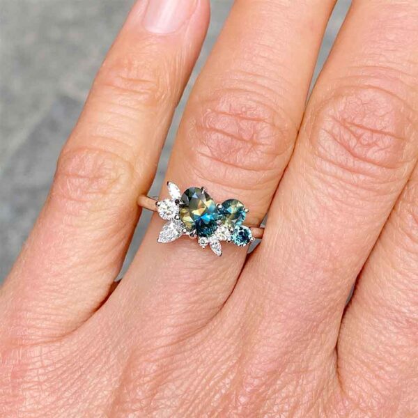 Bespoke-asymmetric-sapphire-sapphire-diamond-engagement-ring-Lizunova-Fine-Jewels-Sydney-jeweller-5