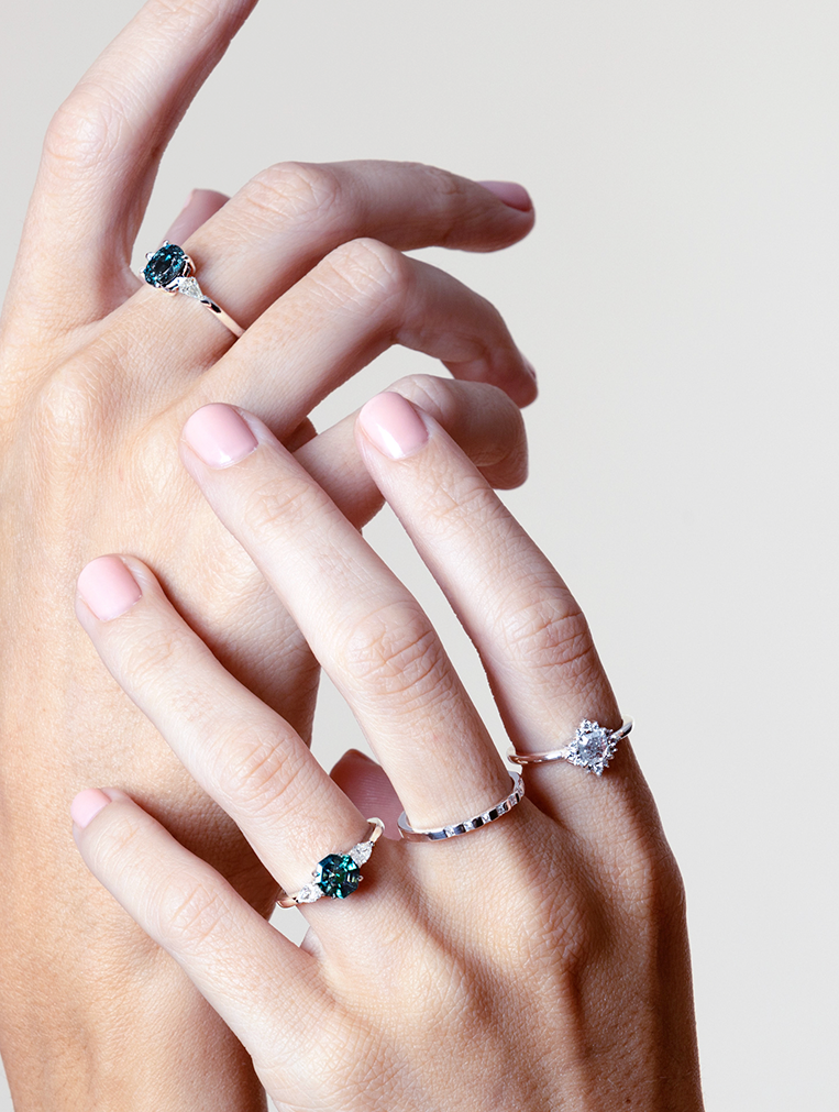 Australian-teal-parti-sapphire-diamond-engagement-rings-Lizunova-Fine-Jewels-Sydney-jeweller-NSW-Australia