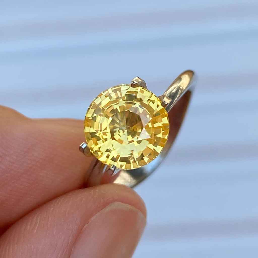 Round-yellow-sapphire-bespoke-engagement-ring-Sydney-jeweller-Lizunova-Fine-Jewels jeweller Lizunova Fine Jewels
