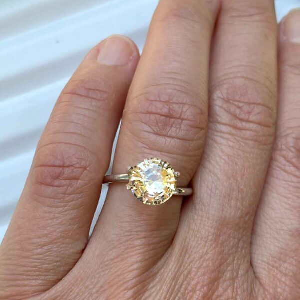Round-unheated-yellow-sapphire-bespoke-engagement-ring-Sydney-jeweller-Lizunova-Fine-Jewels jeweller Lizunova Fine Jewels