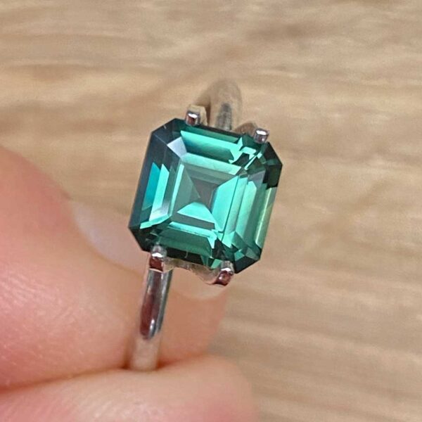 Emerald-cut-Australian-green-sapphire-custom-engagement-ring-Sydney-jeweller-Lizunova-Fine-Jewels