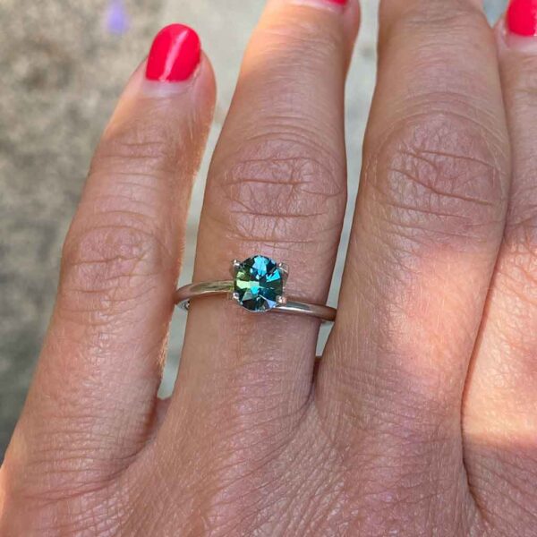 oval-teal-sapphire-custom-engagement-ring-Sydney-jeweller-Lizunova-Fine-Jewels