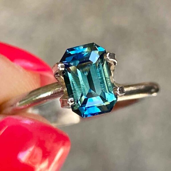 emerald-cut-unheated-teal-sapphire-custom-engagement-ring-Sydney-jeweller-Lizunova-Fine-Jewels