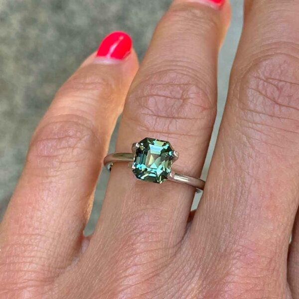 emerald-cut-unheated-teal-sapphire-custom-engagement-ring-Sydney-jeweller-Lizunova-Fine-Jewels