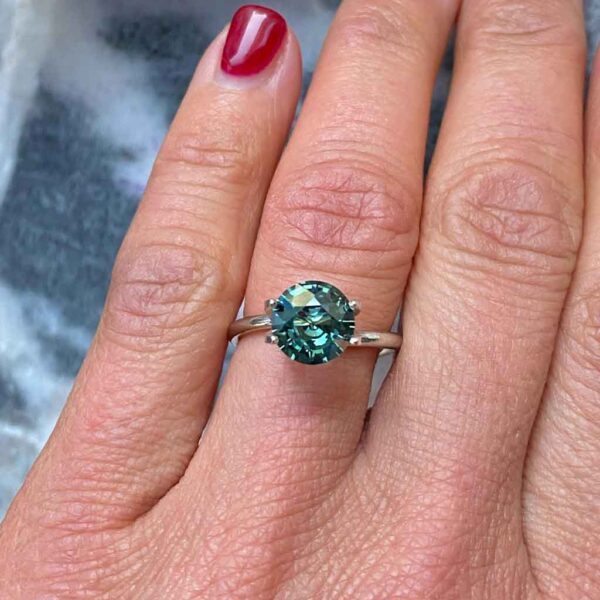 round-madagascan-unheated-teal-sapphire-custom-engagement-ring-Sydney-jeweller-Lizunova-Fine-Jewels