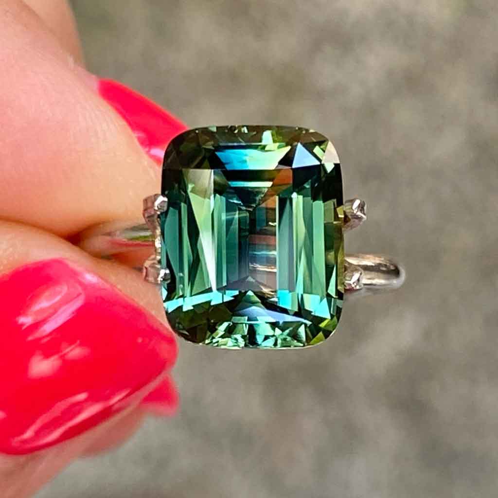 cushion-cut-teal-sapphire-custom-engagement-ring-Sydney-jeweller-Lizunova-Fine-Jewels